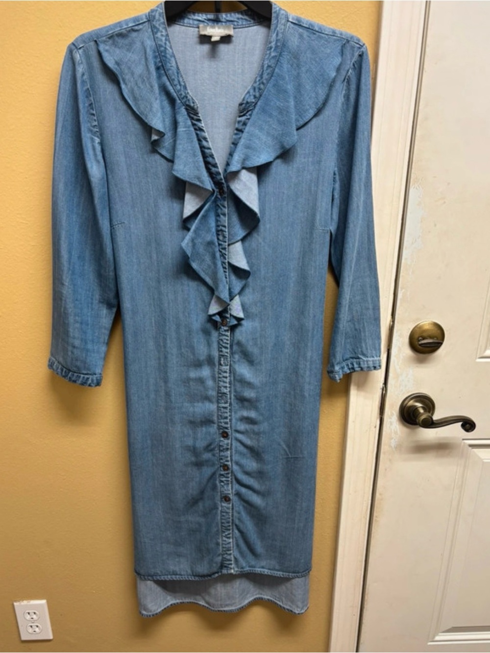 Neiman Marcus Blue Denim Shirt Dress
